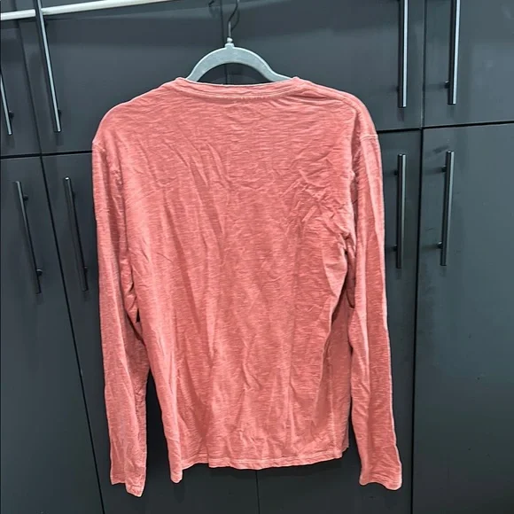 Lucky Brand Pink Long Sleeve Tee Soft Knit V-Neck - Picture 2 of 2